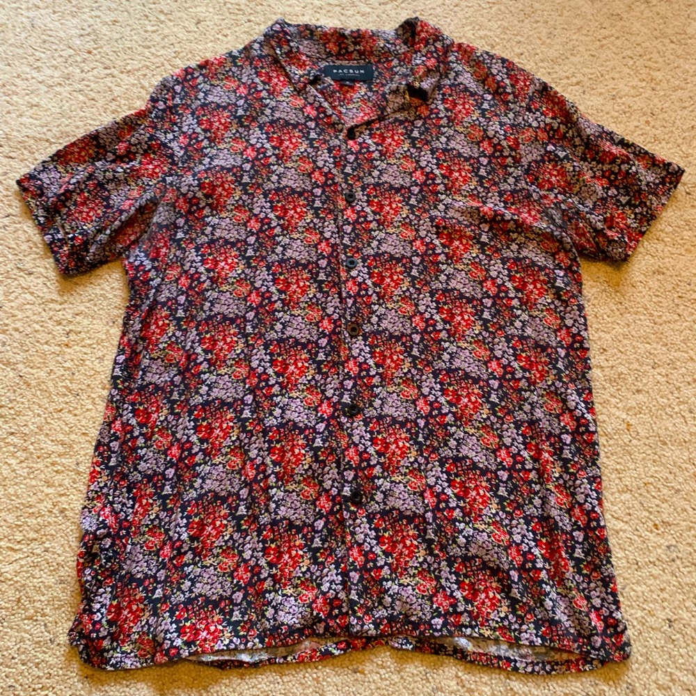 PacSun Floral Short Sleeve Button Down Shirt